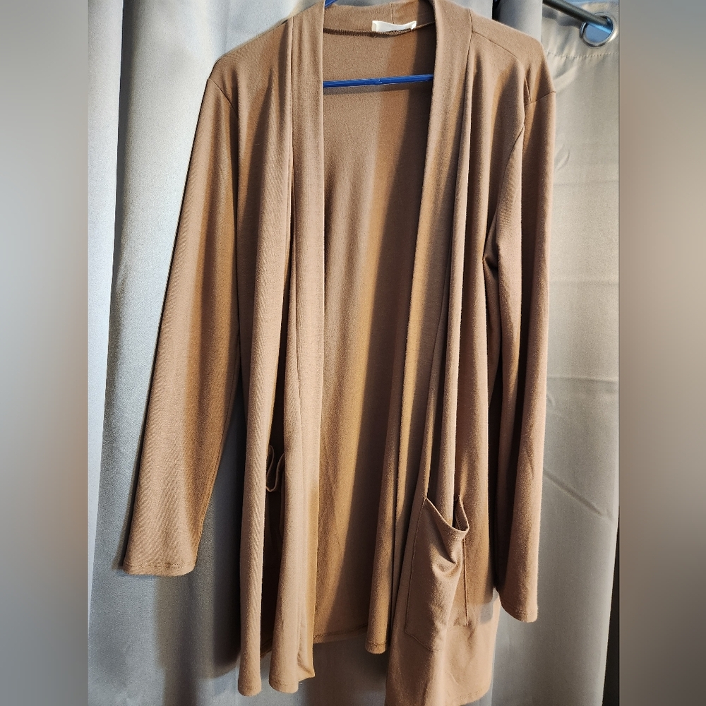 Zenana Outfitters Camel Open Front Cardigan